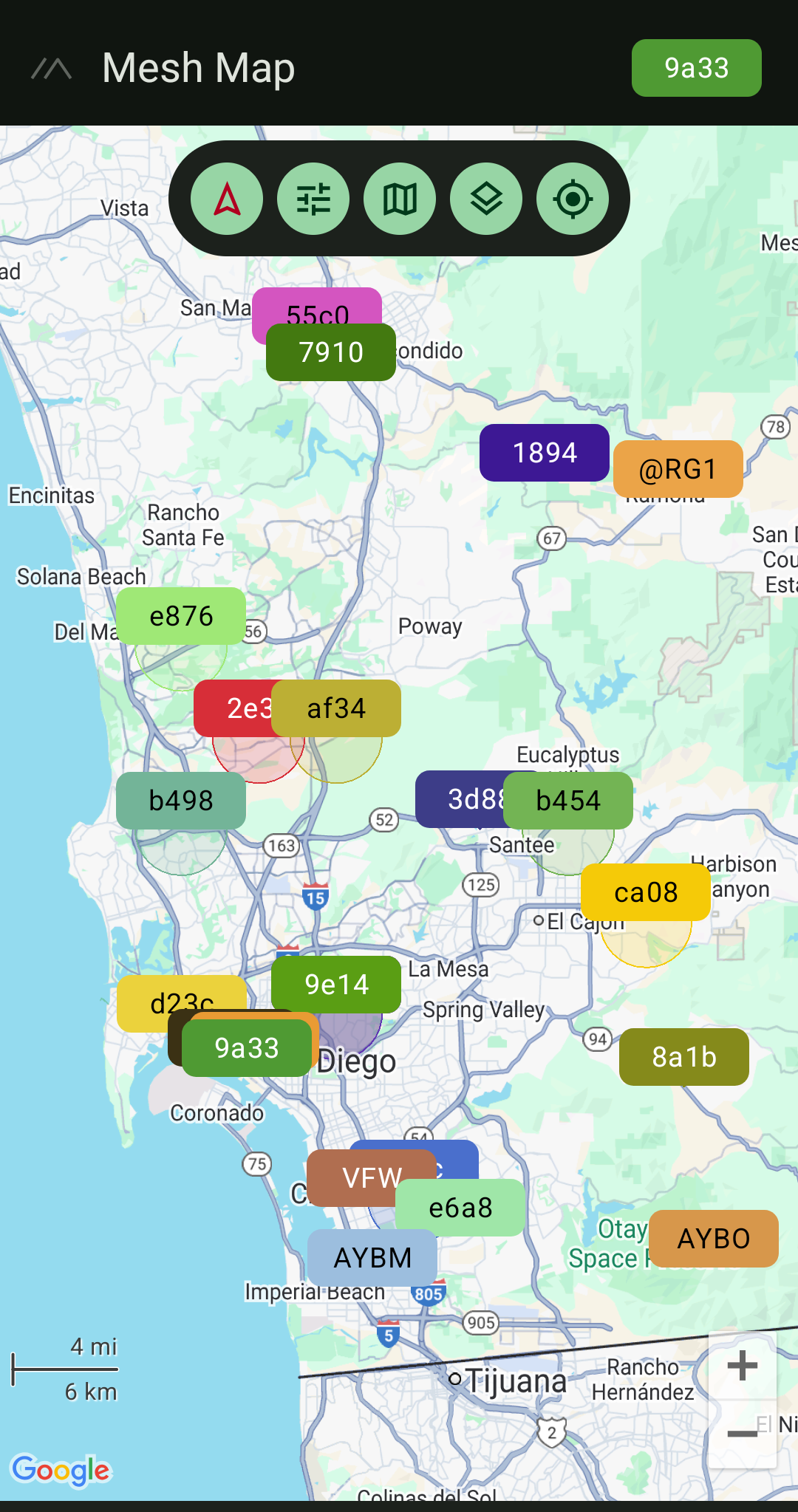 San Diego Mesthatic map