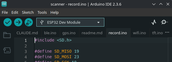 An ESP32 based beaconDB Scanner Prototype